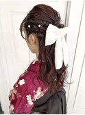 袴ヘアセット大人気☆ゆるふわハーフアップスタイル