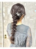 《ゆい》編みおろし/結婚式ヘア/お呼ばれセット/フルバング