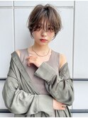 前髪あり耳掛け丸みくびれショートボブ20代30代40代50代(蘭)