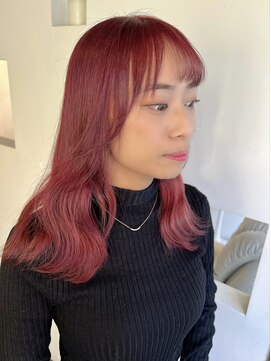 トロニー(TLONY) ピンクレッド　ダブルカラー　stylist/miaki