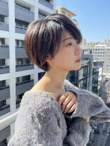イヴォークトーキョーオーサカ(EVOKE TOKYO osaka)&nbsp;丸みショート 可愛い カット 似合わせ 耳かけ ヘアカラー