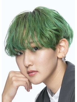 アース 鶴見店(HAIR&MAKE EARTH) グリーンカラー×ショート