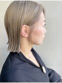 脱白髪染めオシャレブリーチ30代40代50代切りっぱなし外ハネボブ