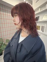 デザインカラー/レイヤーカット/ウェットヘア/オリーブベージュ