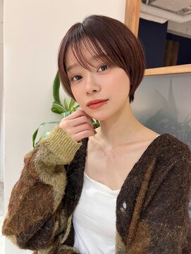 ラミエ バイ メルト 吉祥寺(lamie by melt) *滝田*暖色チョコレートブラウンココアフェザーショート小顔人気