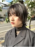 #インナーカラー#グレイアッシュ#ウルフ
