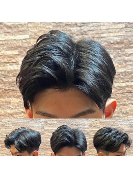 アールドボーテ 理容室(R de Beaute) アイロンパーマで爽やか七三ヘア <理容室>