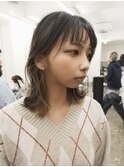 ケアブリーチインナーカラーベージュカラーボブ