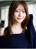 ☆レイヤーカット毛先ワンカールくせ毛風カール薄めバングデジパ