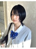 黒髪ショートウルフカット10代20代