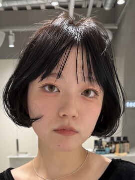 テクネ 天神大名(techne) 天神大名顔周りレイヤーカットミディアムボブタッセルボブパーマ