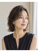 似合わせショートボブ白髪ぼかし脱白髪染め40代50代60代♪