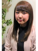 流しバングのナチュラルロング