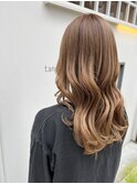 9月 外ハネボブ/ペールベージュ/セクションカラー/前髪