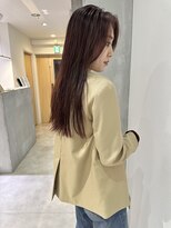 ヨーク(YOKE)&nbsp;YOKE ぱつっとロングブリーチなしカラーピンクボルドー艶髪