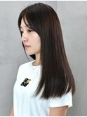 透明感カラーくすみベージュ秋色イメチェン前髪_ba531611