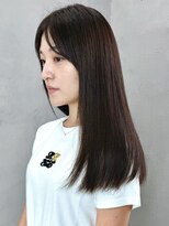 透明感カラーくすみベージュ秋色イメチェン前髪_ba531611