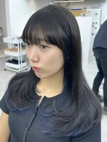 ビューブルー 亀戸錦糸町(VIEW BLUE)&nbsp;美髪カールブルーブラック韓国レイヤーロングセミディ顔周り前髪