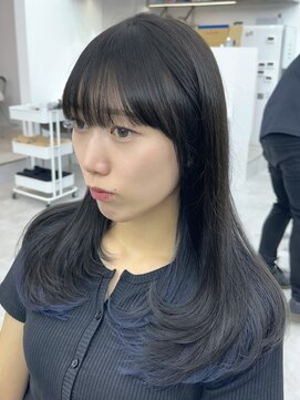 ビューブルー 亀戸錦糸町(VIEW BLUE) 美髪カールブルーブラック韓国レイヤーロングセミディ顔周り前髪