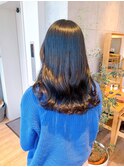 Say.ロングレイヤーブルーカラーミニウルフデジタルパーマ青山