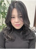 韓国風レイヤーカットアディクシーカラーオリーブ堺東グレージュ