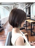 大人ショートボブ×曲がるストレートパーマ【二若】