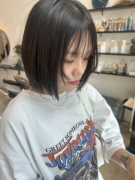 エスデザイン(es design) グレージュ×顔まわりレイヤー