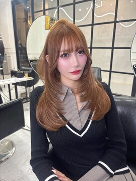 人気王道カラーマロンベージュカラー×レイヤーカット