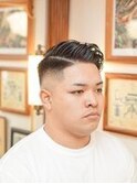 七三分けサイドパートメンズパーマ
