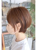 ヘアーサロン カヴィエ(hair salon covie)&nbsp;ひし形ボブ　ショート　ブラウンカラー