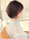 前下がりひし形ショートボブ30代40代50代くびれヘア丸顔面長銀座