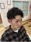 ナチュラルツイストパーマ×刈り上げショート