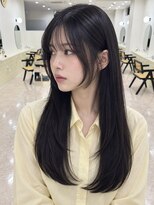 モト 船橋(moto)&nbsp;韓国姫カットロング艶髪ブルーブラックシースルーバング船橋