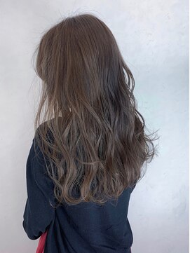 セシルヘアー 小倉店(Cecil hair) ナチュラルひし形くびれセミディデジタルパーマアッシュベージュ