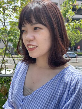 ツイギー 宮西店(TWiGGY) ミディアムレイヤーにピンクブラウン