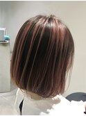 山形<ピンク×バレイヤージュ×ボブ>