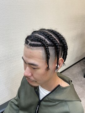 レパード(Leopard) フェードカット×コーンロウ