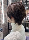 耳だしショート小顔補正立体カット癖毛カットユニセックス