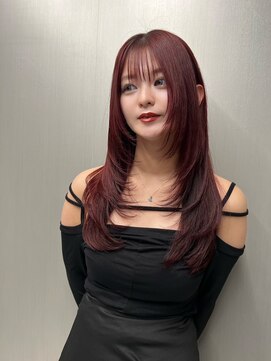 イキ 表参道(iki omotesando) ハッシュカット/フルバング/似合わせカット/レッドブラウン