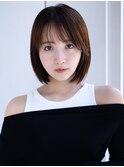 ミニボブシンプルストレートぱっつん前髪フェイスレイヤーデジパ