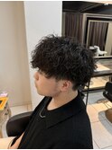 ツイストスパイラルパーマ　メンズパーマ　波巻きスパイラル