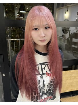 ラキングキョウト(LA KING KYOTO) ピンクルーツカラー　レイヤーカット