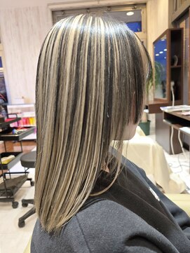 ヘアメイク アリエス 岩切店(HAIR MAKE aries) 【人気デザイン】アンブレラカラー ホワイトカラー ケアブリーチ