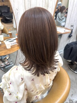 ロンドアジュール 横浜(Lond azur) ミニウルフレイヤーカット顔周りカット前髪カット韓国ロング横浜