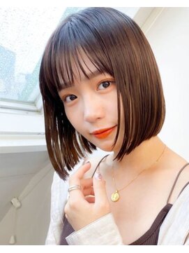 アース 名駅店(HAIR&MAKE EARTH) 大人女性ヘア♪ 透明感カラー 内巻きボブ 切りっぱなしボブ
