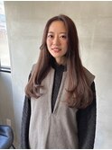 ラベンダーベージュ×ロングレイヤー