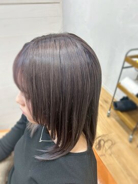 ヘアーブランドジン ティアラ(HAIR BRAND Jin Tiara) 顔まわりレイヤー×アッシュグレー【松山美容室】