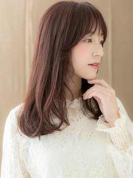カバーヘア 上尾西口店(COVER HAIR) ピンクミルクティーベージュ小顔ゆるふわロングX上尾30代40代