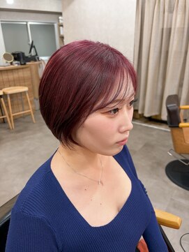 ユニル(unir) ［新町］ブリーチ1回で作る大人可愛いチェリーレッド