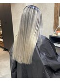 バレイヤージュ、ハイライト、レイヤーカット、ダブルカラー